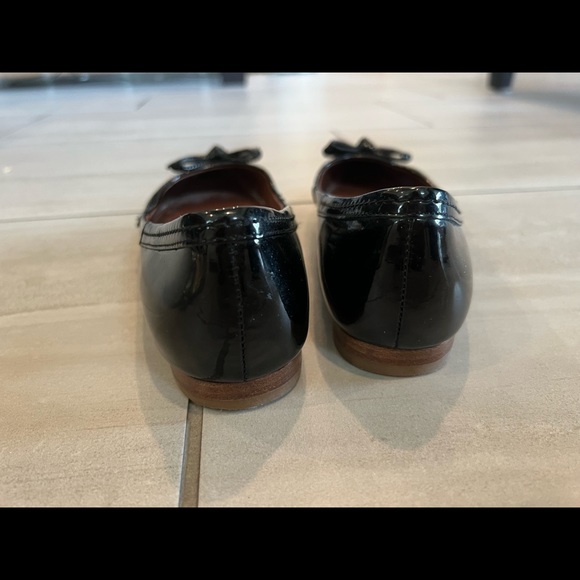 Cole Haan Black Patton leather pointed toe bowtie ballet flat - Picture 4 of 5